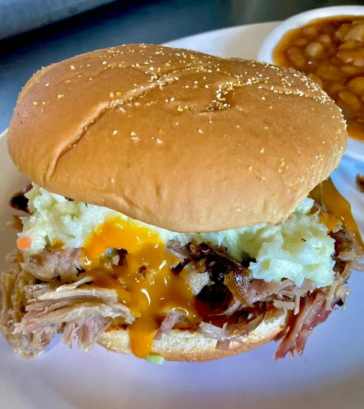 a close up of a sandwich on a plate